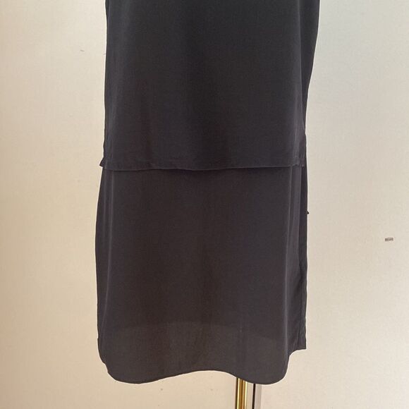 AllSaints Black Silk Flowy Mini Dress Size 2 - Picture 4 of 13